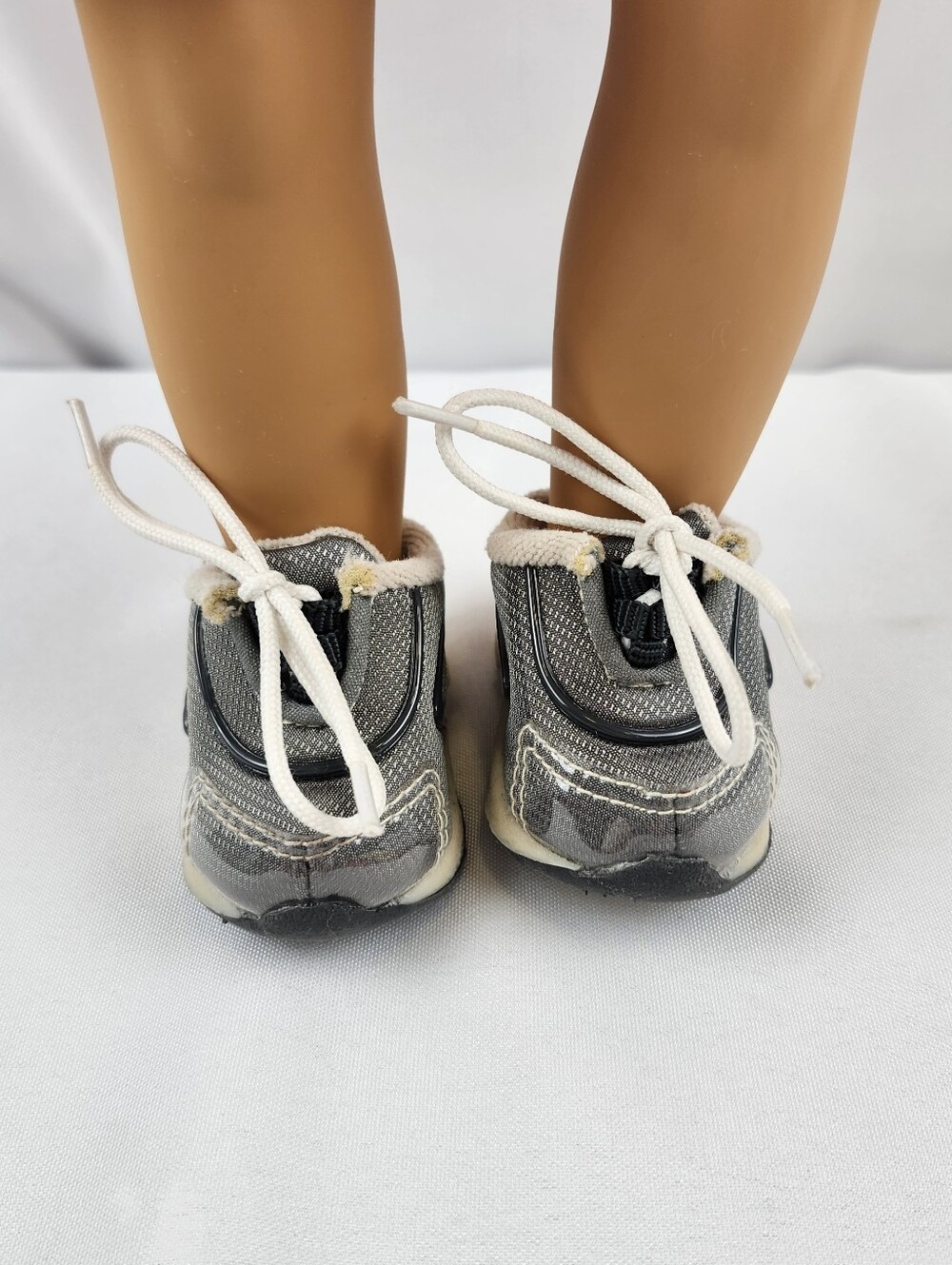 Vintage American Girl 18" Doll Gray White Lace Up Sneakers Athletic Shoes